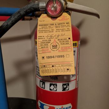 Pawleys Plantation - Check out the tag on this fire extinguisher! Last inspection 1995!!!!!!!!! Hope I don't need it - Golf Near Me - Pawleys Island, South Carolina Pawleys Plantation - Check out the tag on this fire extinguisher! Last inspection 1995!!!!!!!!! Hope I don't need it - Golf Near Me - Pawleys Island, South Carolina