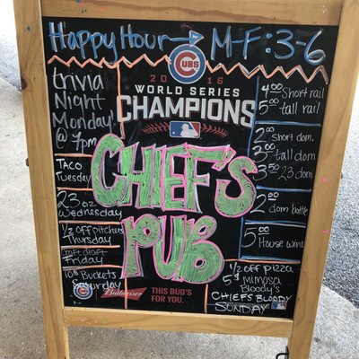 Menu photo 6 Chief's Pub Lake Forest, IL