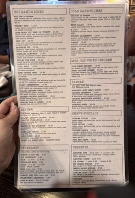 Menu photo 1 Mountain Top Cafe Phelan, CA Menu photo 1 Mountain Top Cafe Phelan, CA