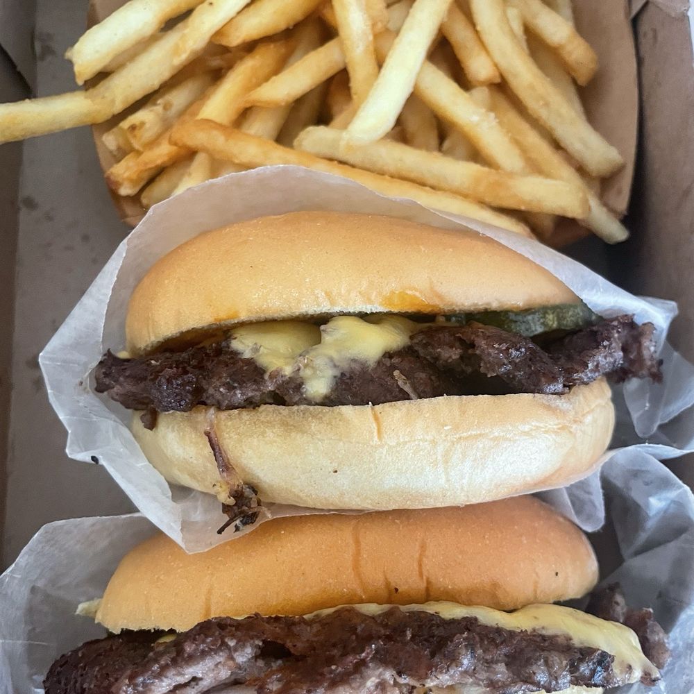 The Station - 2 single patty back alley burgers with everything on it and a side of fries! - Burgers Near Me - Berkeley, California The Station - 2 single patty back alley burgers with everything on it and a side of fries! - Burgers Near Me - Berkeley, California