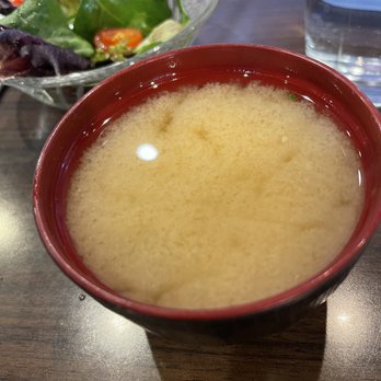 Okumura Restaurant - Miso soup that came with the chicken teriyaki lunch. - Sushi Bars Near Me - Encino, California Okumura Restaurant - Miso soup that came with the chicken teriyaki lunch. - Sushi Bars Near Me - Encino, California