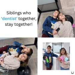 Union Orthodontics and Pediatric Dentistry - Sharing a chair so they both can watch TV during a dental visit? Doesn't get more adorable than that