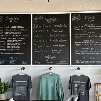 Passion Roots - Be sure to check out the chalkboard menu - Juice Bars & Smoothies Near Me - Sarasota, Florida