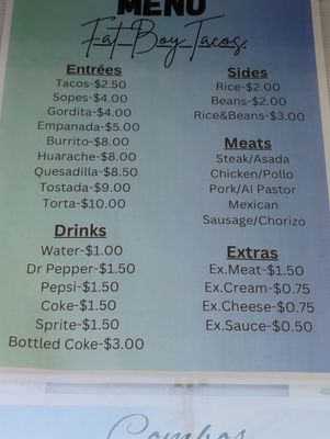 Menu photo 1 Fatboy Tacos Fort Gibson, OK