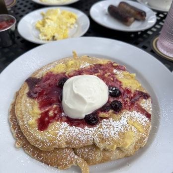 Sugar and Rye - lemon blueberry pancakes and Biscuits & Gravy w/ Maque Choux - Breakfast & Brunch Near Me - Galveston, Texas Sugar and Rye - lemon blueberry pancakes and Biscuits & Gravy w/ Maque Choux - Breakfast & Brunch Near Me - Galveston, Texas