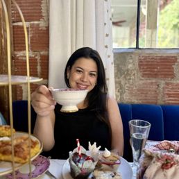 Enjoying tea! Enjoying tea!