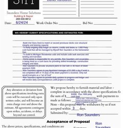 Saunders Home Solutions - Contract with Mr. Saunders. Note the $1000 per day LD clause to lure customers into signing.