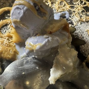 Bone Kettle - I don't remember the name of this recommended dessert but it was amazing I forgot to take the before picture this is 1/2 way. - Breakfast & Brunch Near Me - Pasadena, California