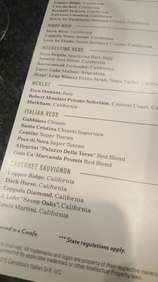 Menu photo 4 Carrabba's Italian Grill Maple Shade, NJ