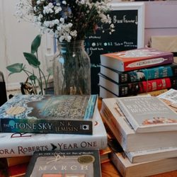 The Book Bus - Shot of the featured titles table