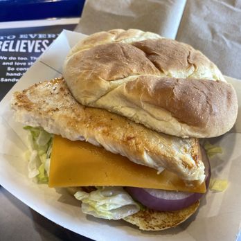 Culver's - Grilled chicken sandwich with added cheddar and red onion - Burgers Near Me - Northbrook, Illinois