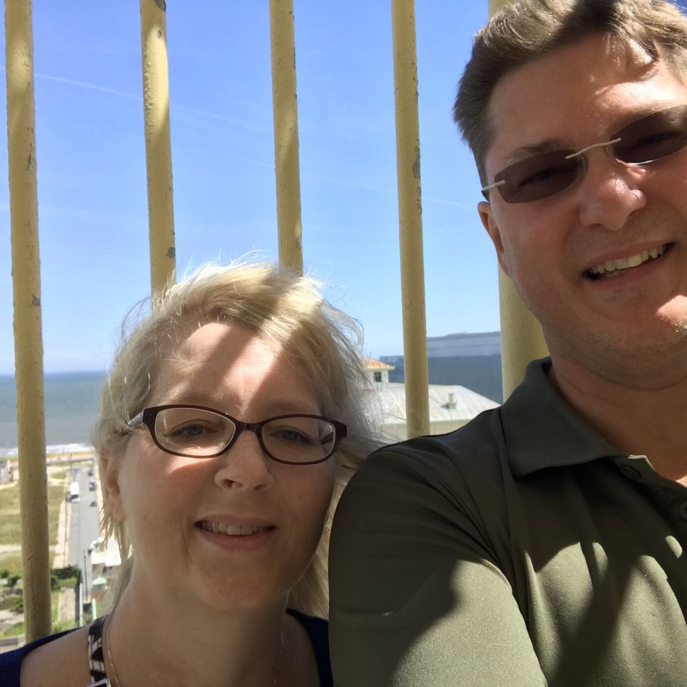 Absecon Lighthouse - My husband and I just after reaching the top with wind in our hair and pride in our hearts-we made it up now to get down-whew lol - Landmarks & Historical Buildings Near Me - Atlantic City, New Jersey