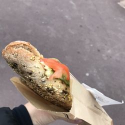 Boulangerie Paul - Mustard is spilling out of the sandwich