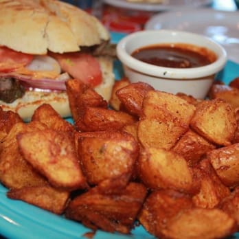 Cha Cha Cha - Steak sandwich with some spicy potatoes - Caribbean Near Me - San Francisco, California