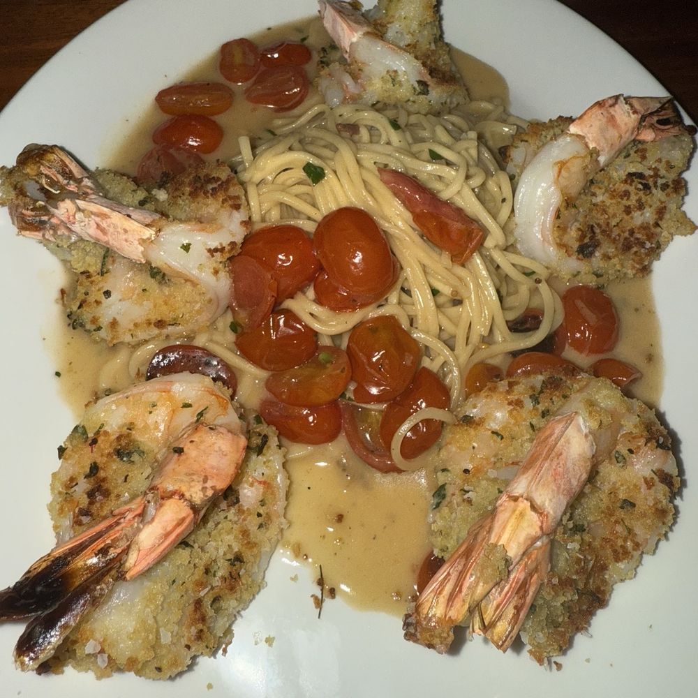 The Standard Restaurant - This was my favorite pasta period. Shrimp, tomato, garlic butter with a panko crust with a delicious butter sauce. - American Near Me - Toledo, Ohio The Standard Restaurant - This was my favorite pasta period. Shrimp, tomato, garlic butter with a panko crust with a delicious butter sauce. - American Near Me - Toledo, Ohio