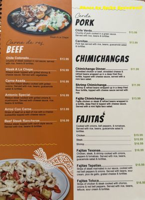 Menu photo 4 El Cabrito Mexican Restaurant Vinita, OK