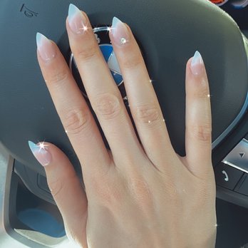 Nail Bar - Mountain View - Nude ombré with gem on ring finger - Nail Salons Near Me - Mountain View, California