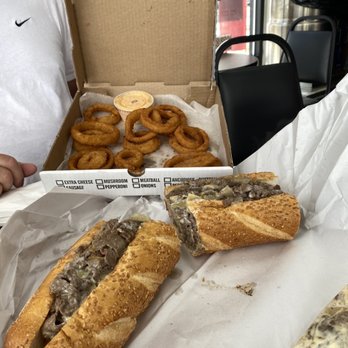 Curly’s Comfort Foods - Cheesesteak fried onions and onion rings with a really delicious onion ring sauce - Comfort Food Near Me - Levittown, Pennsylvania