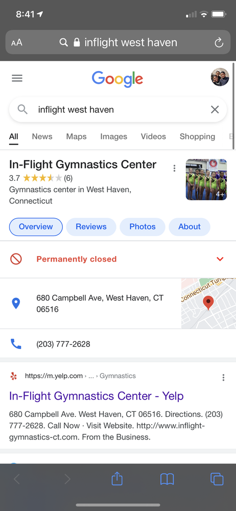 In-Flight Gymnastics Center Logo