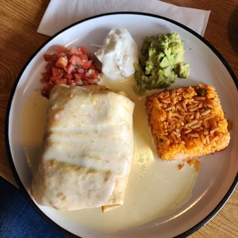 La Perla Tapatía Mexican Restaurant - Shrimp Chimichanga with rice - Latin American Near Me - Eustis, Florida