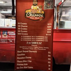 Churros Don Abel Jr. - Menu (Feb 2025)