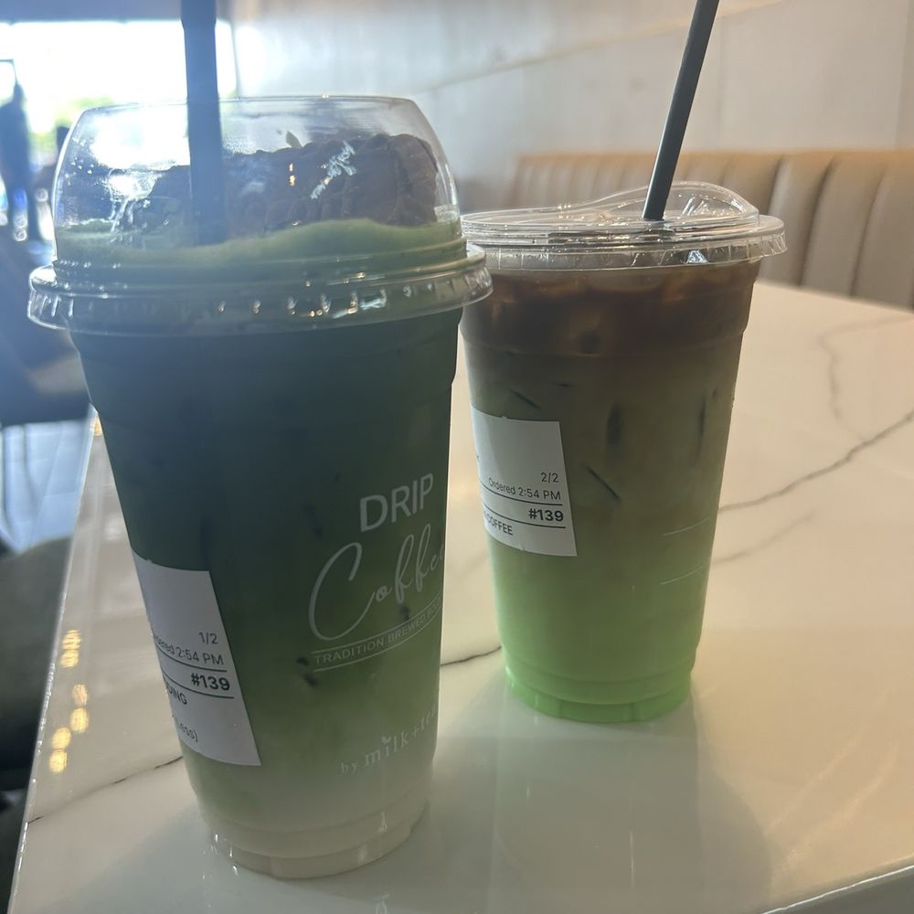 Milk+Tea Richardson - BANANA PUDDING MATCHA and PANDAN COFFEE - Coffee & Tea Near Me - Richardson, Texas