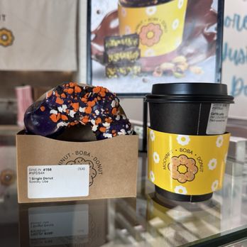 Mochinut - Southcenter - Spooky ube and oatmilk latte - Donuts Near Me - Seattle, Washington Mochinut - Southcenter - Spooky ube and oatmilk latte - Donuts Near Me - Seattle, Washington