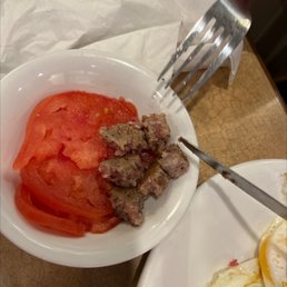 Frozen tomato and raw sausage Frozen tomato and raw sausage