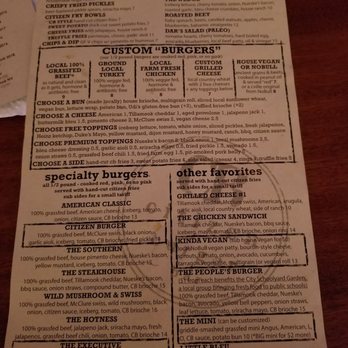 Citizen Burger Bar - Menu 6-2019 - Burgers Near Me - Charlottesville, Virginia Citizen Burger Bar - Menu 6-2019 - Burgers Near Me - Charlottesville, Virginia