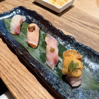 Sachi Sushi - various sushi (Red Snapper Sushi, uni, Bluefin Tuna Toro Sushi) - Sushi Bars Near Me - West Hollywood, California Sachi Sushi - various sushi (Red Snapper Sushi, uni, Bluefin Tuna Toro Sushi) - Sushi Bars Near Me - West Hollywood, California
