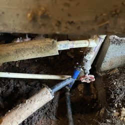 Michael Shaver Plumbing, Septic, & Dirt Works - Leakig somewhere in the conglomeration. Main water line to Mobil home.