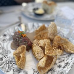Communion - Steak Tartare with audibly crackling (fresh) chicharron