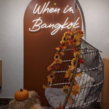 When In Bangkok - Seasonal Decoration and Swinging Chair - Thai Near Me - Flushing, New York When In Bangkok - Seasonal Decoration and Swinging Chair - Thai Near Me - Flushing, New York