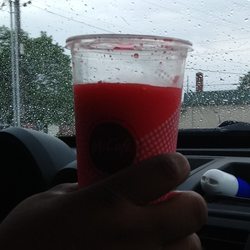 McDonald's - This is the way the drink was received at the drive-thru. Does that look full to you?
