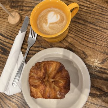 Anthos - a croissant and a cup of coffee - Greek Near Me - Pittsburgh, Pennsylvania