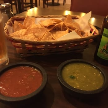 Macho Tequila's - Chips and yummy salsa. "Hot" on the left, mild on the right.  Chips were awesome. - Mexican Near Me - Sparks, Nevada