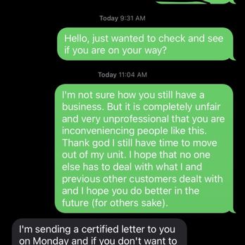 Budget Moving and Storage - Me trying to confirm the second time before it was rescheduled - Movers Near Me - Sacramento, California