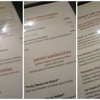 Outdoor Café - Glimpse of their menu - Desserts Near Me - Chicago, Illinois