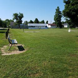 Joe Morris Memorial Park - bench seating and basketball