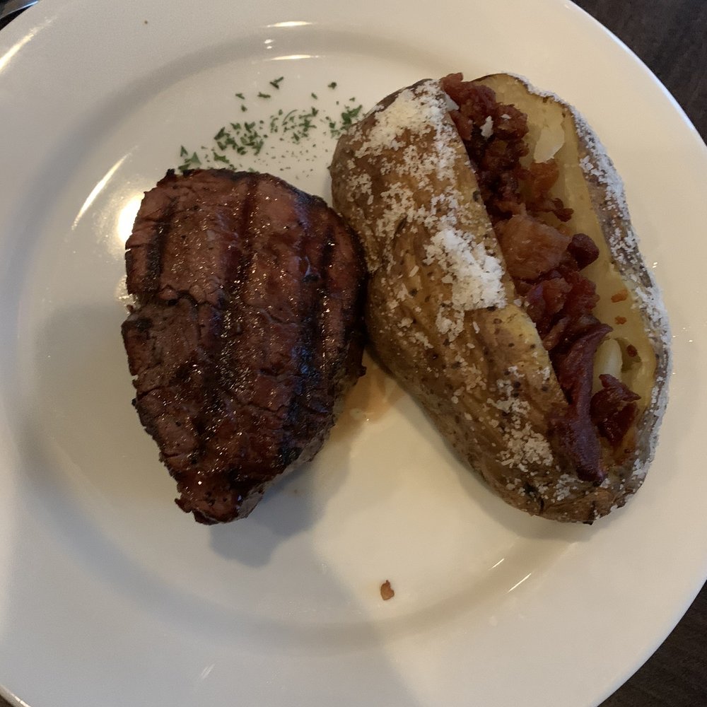 Bottles & Bones - 8oz filet and baked potato the way I wanted it - Bars Near Me - Suwanee, Georgia Bottles & Bones - 8oz filet and baked potato the way I wanted it - Bars Near Me - Suwanee, Georgia