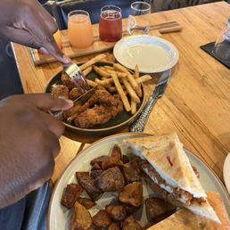 Kids chicken tender and fries