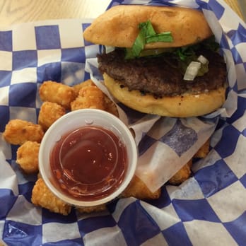 Bulldogs Cafe - The bulldog burger, with tots. - American Near Me - Sweeny, Texas
