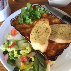 Masons Arms - The lasagna- absolutely delicious! And the garlic bread was perfect, too!