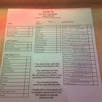 Sushi Yu - All you can eat Sushi menu - Japanese Near Me - Kennesaw, Georgia Sushi Yu - All you can eat Sushi menu - Japanese Near Me - Kennesaw, Georgia