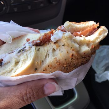 Blue Sky Bagels - Asiago bagel with jalapeño cream cheese and bacon. Yummy! Lots of choices that was the hard part lol - Bagels Near Me - Boise, Idaho Blue Sky Bagels - Asiago bagel with jalapeño cream cheese and bacon. Yummy! Lots of choices that was the hard part lol - Bagels Near Me - Boise, Idaho