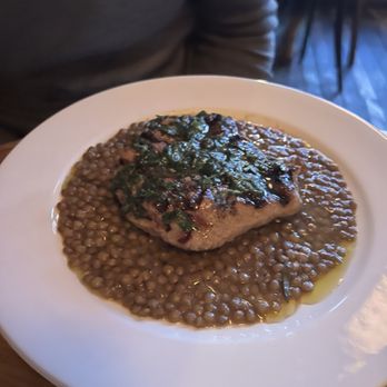 Le Comptoir du Vin - Grilled Pork Collar cut so smooth! - Wine Bars Near Me - Baltimore, Maryland
