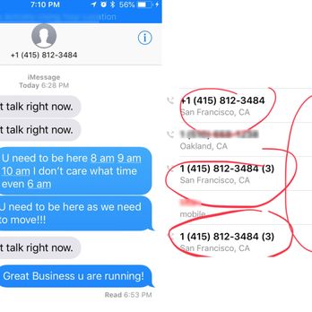 Fast N' Reliable Moving - calls I made to him and text reply from his phone completely ignoring me and not owning the responsibility!!! - Movers Near Me - San Francisco, California Fast N' Reliable Moving - calls I made to him and text reply from his phone completely ignoring me and not owning the responsibility!!! - Movers Near Me - San Francisco, California