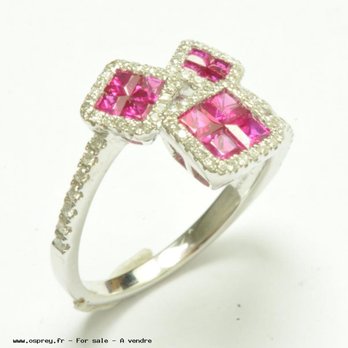Osprey - 18 carat white gold, ruby and diamond ring from Osprey Paris - Jewelry Near Me - Paris, 75