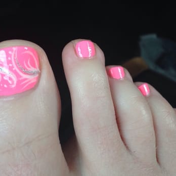 Luxury Nails - Pink nails with white and sliver design. - Nail Salons Near Me - Herkimer, New York