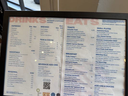 Menu photo 4 Necessary & Sufficient Coffee - Printers Row Chicago, IL